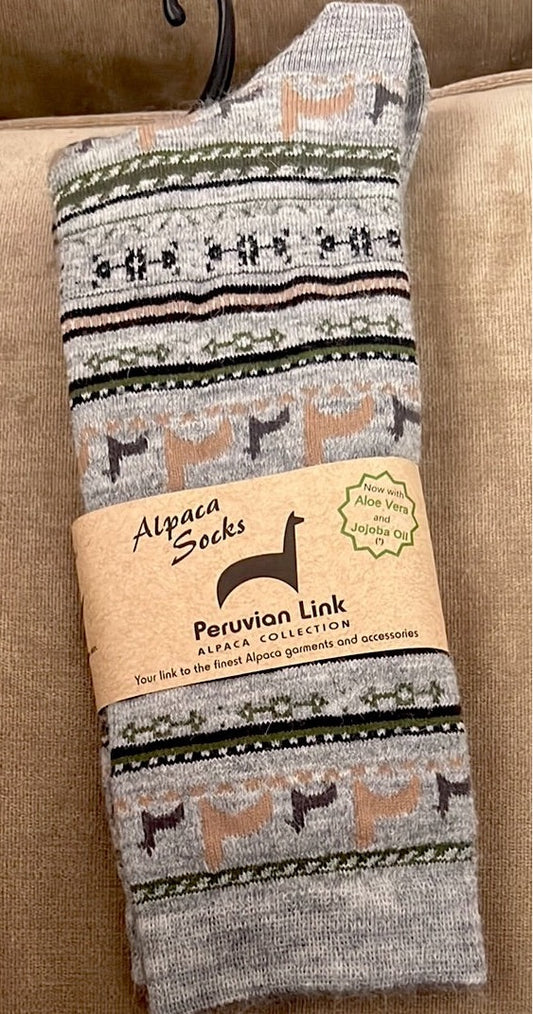 Alpaca Print Crew Socks