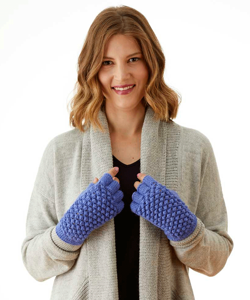 TEXTURED FINGERLESS ALPACA GLOVES