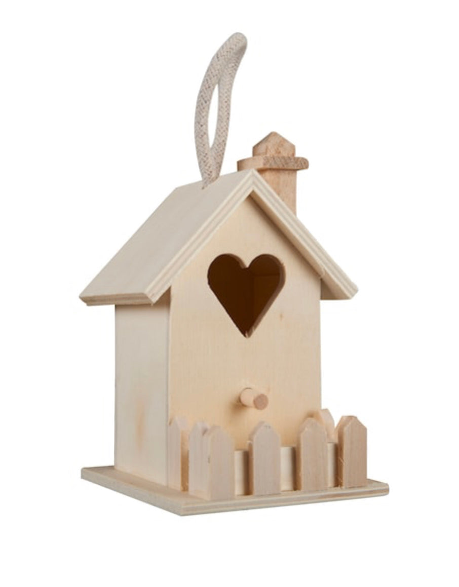 Paintable Bird House with Alpaca Fiber